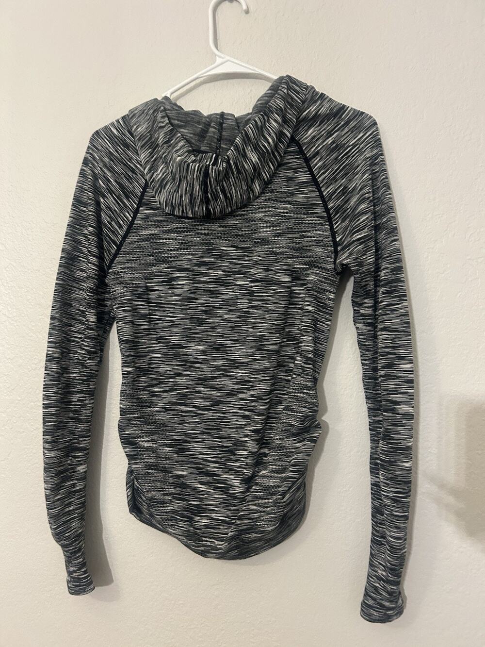 Emma's Expressions Maternity Heathered Gray/Black Hooded Pullover Hoodie S